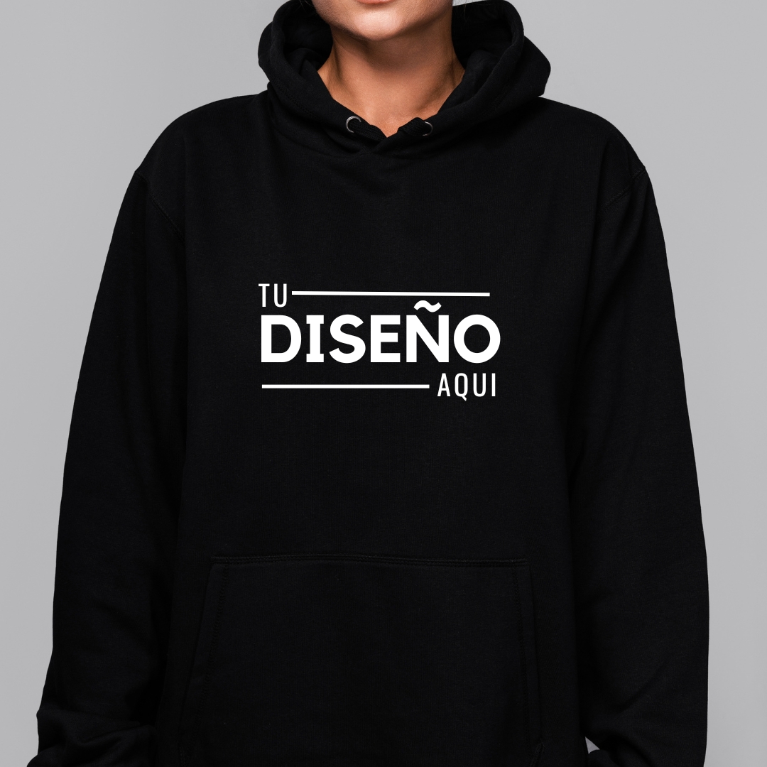 Sudadera color Negro Personalizable Unisex